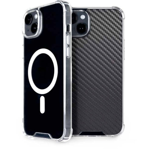 Black Carbon Fiber Specialty Texture Material iPhone 15 MagSafe Case